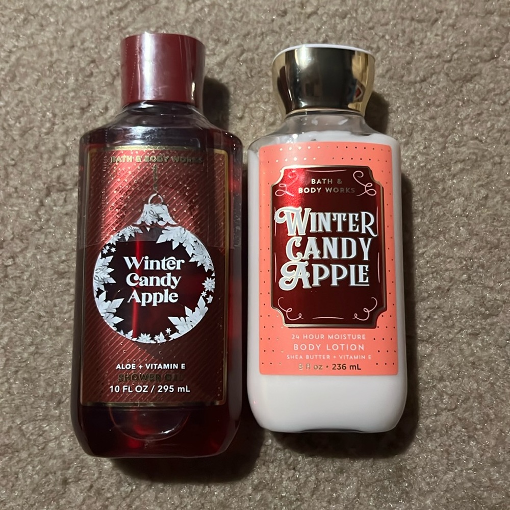 Brand New Winter Candy Apple Shower Gel and Body Lotion